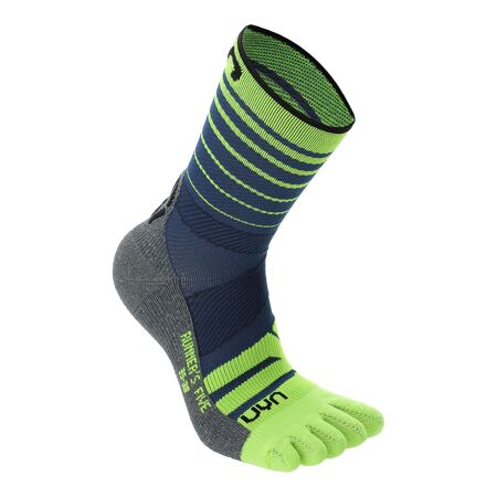 Pánske běžecké ponožky UYN Runner's Five Socks Blue-Fluo Yellow