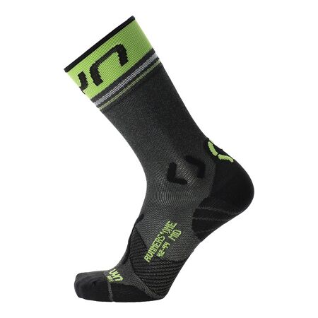 Pánské ponožky UYN Runner's One Mid Socks Grey - Lime