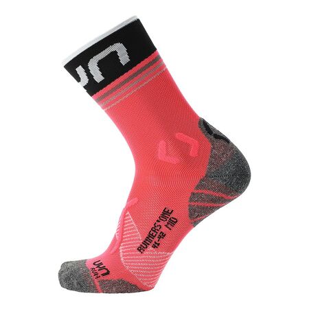 Damskie skarpety do biegania UYN Runner's One Mid Socks Pink - Black