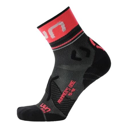 UYN Runner's One Short Socks férfi futózokni Grey Melange - Pink