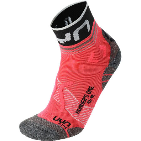 Damskie skarpety do biegania UYN Runner's One Short Socks Pink - Black