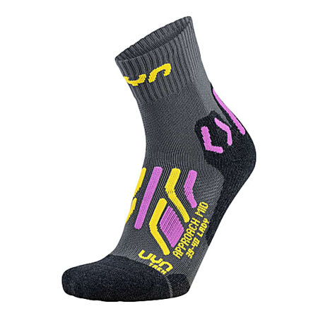 Dámské ponožky UYN Trekking Approach Mid Socks Grey-Yellow