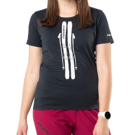Tricou de drumeție Dynafit Graphic Cotton pentru femei Black Out-Skis