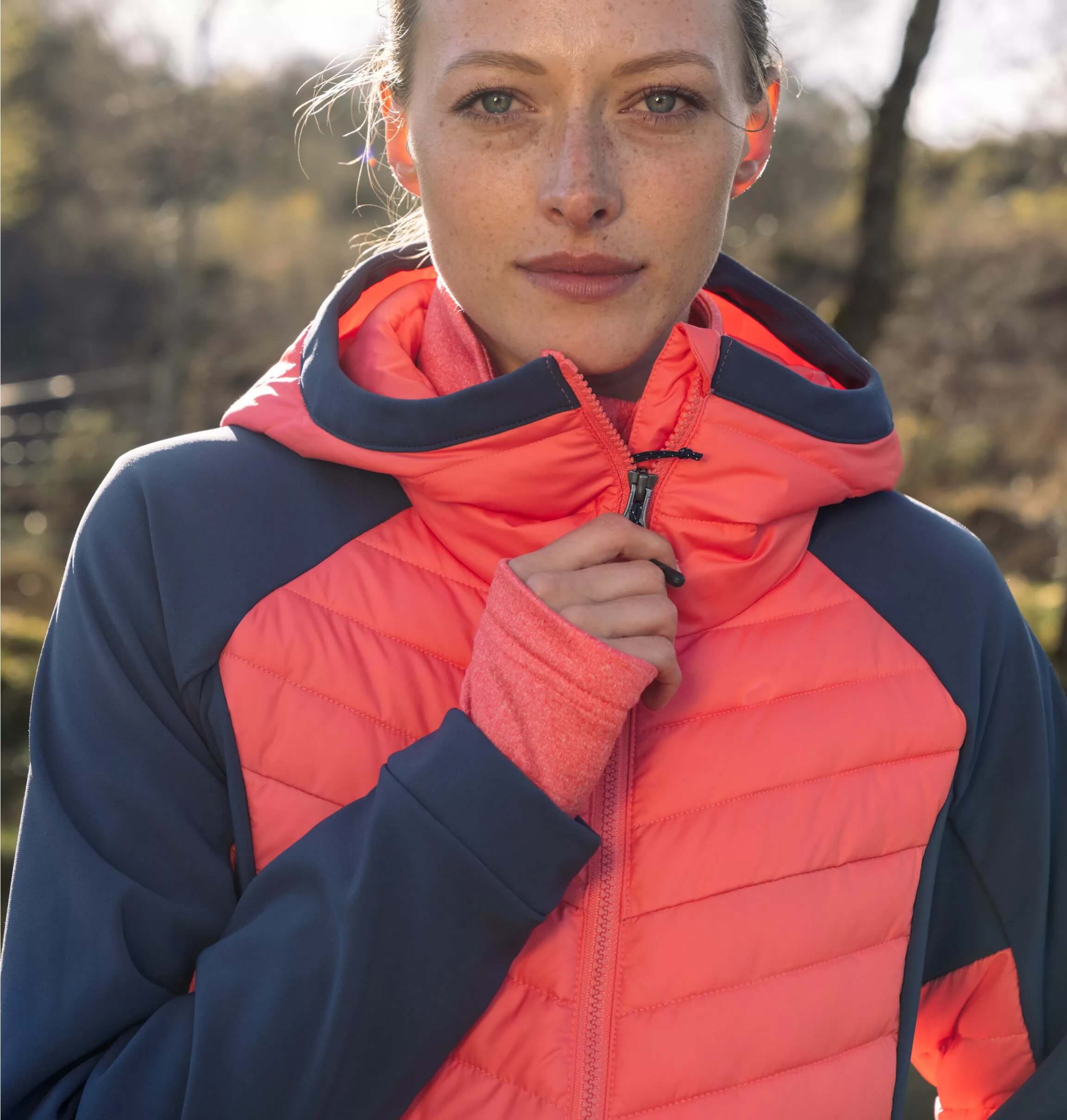 D msk bunda Columbia Powder Lite Hybrid Hooded Jacket Blush