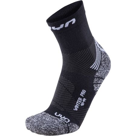 Męskie skarpety do biegania UYN Winter Pro Run Socks Black-Grey